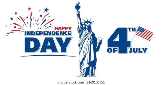 fourth of july independence day banner layout design, vector illustration