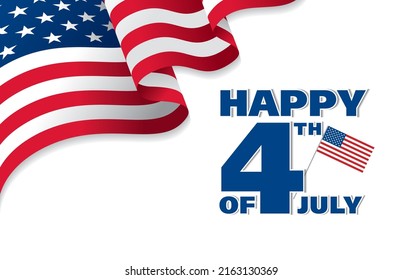 fourth of july independence day banner layout design, vector illustration