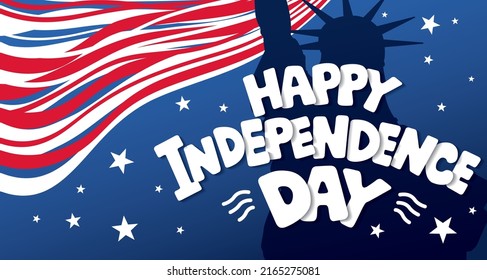fourth of july independence day banner layout design, vector illustration
