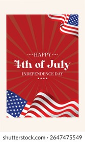 Fourth of July Independence Day banner, poster, and Social media post Template Design. Flyer Greeting Holiday. Happy Independence Day 4th of July celebration. eps vector illustration. 