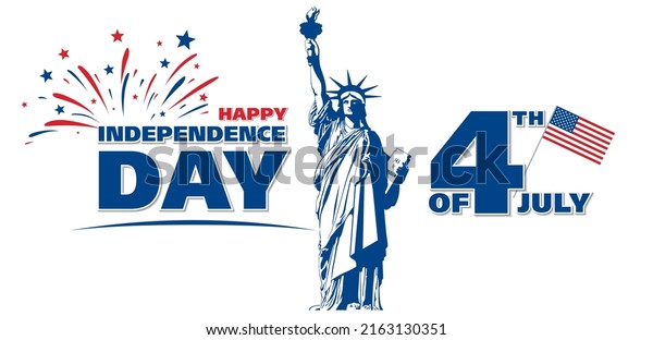 fourth of july independence day banner\
layout design, vector\
illustration