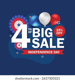 Fourth of July. Independence Day Big Sale background