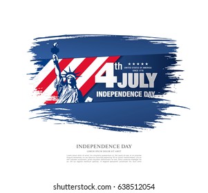 Fourth of July Independence Day, brush stroke background