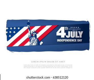 Fourth of July Independence Day, brush stroke background