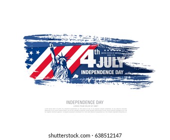 Fourth of July Independence Day, brush stroke background