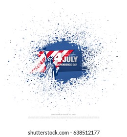 Fourth of July Independence Day, brush stroke background