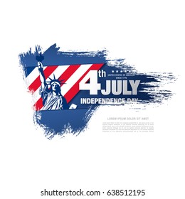 Fourth of July Independence Day, brush stroke background