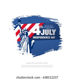 Fourth of July Independence Day, brush stroke background