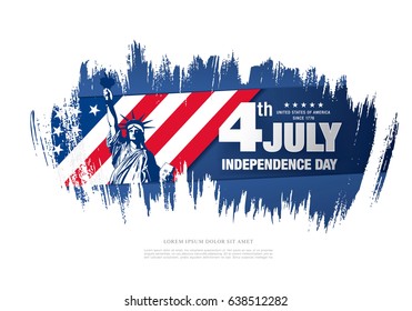 Fourth of July Independence Day, brush stroke background