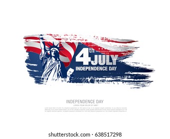 Fourth of July Independence Day, brush stroke background