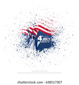 Fourth of July Independence Day, brush stroke background
