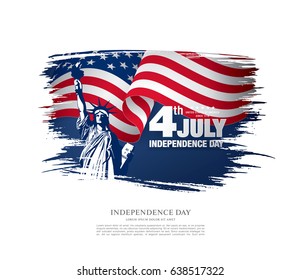 Fourth of July Independence Day, brush stroke background