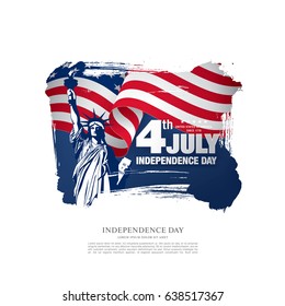 Fourth of July Independence Day, brush stroke background