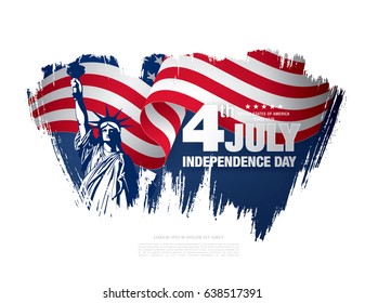 Fourth of July Independence Day, brush stroke background