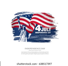 Fourth of July Independence Day, brush stroke background