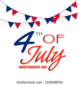 Fourth Of July Independence Day Flag Background Vector Image
