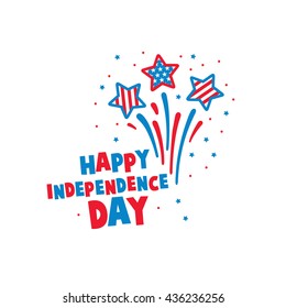 Fourth of July independence day. Flat icon. Salute icon