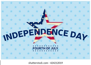 Fourth of July. Independence day greeting card, poster, flyer. Patriotic banner for website template. July 4th typographic design. Vector illustration.