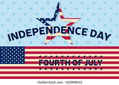 Fourth of July. Independence day greeting card, poster, flyer. Patriotic banner for website template. July 4th typographic design. Vector illustration.