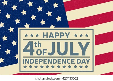 Fourth of July. Independence day greeting card, poster, flyer. Patriotic banner for website template. July 4th typographic design. Vector illustration.