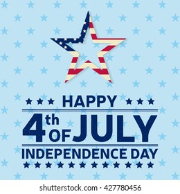 Fourth of July. Independence day greeting card, poster, flyer. Patriotic banner for website template. July 4th typographic design. Vector illustration.