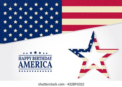 Fourth of July. Independence day greeting card, poster, flyer. Patriotic banner for website template. July 4th typographic design. Vector illustration.