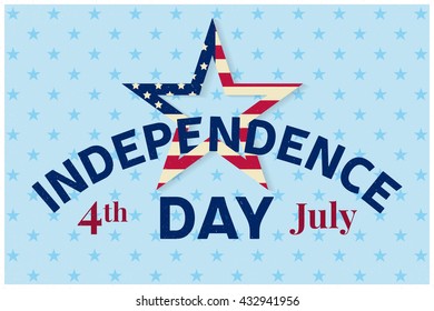 Fourth of July. Independence day greeting card, poster, flyer. Patriotic banner for website template. July 4th typographic design. Vector illustration.