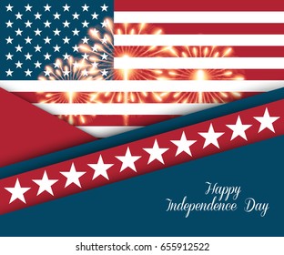 Fourth of July. Independence day greeting card, poster, flyer. Patriotic banner for website template