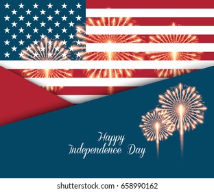 Fourth of July. Independence day greeting card, poster, flyer. Patriotic banner for website template