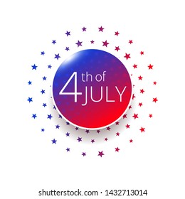 Fourth of July. Independence Day label. Vector illustration