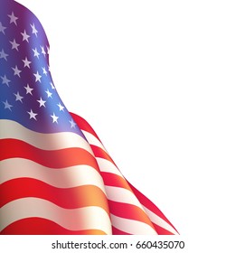 Fourth of July Independence Day poster or card template with american flag. Vector illustration EPS10