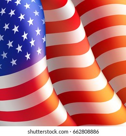 Fourth of July Independence Day poster or card template with american flag. Vector illustration EPS10