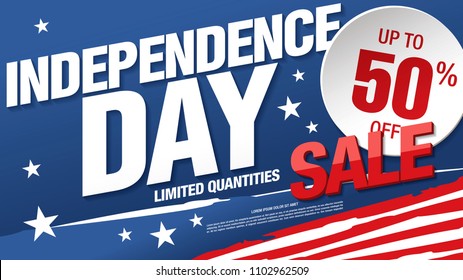 fourth of july. independence day sale banner template design