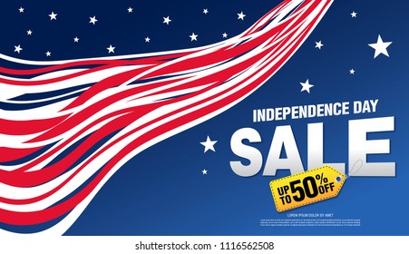 fourth of july. independence day sale banner template design