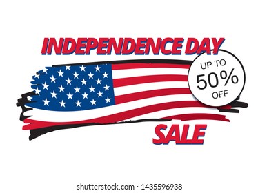 Fourth of July. Independence day sale banner layout design