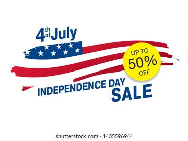Fourth of July. Independence day sale banner layout design
