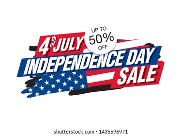 Fourth of July. Independence day sale banner layout design