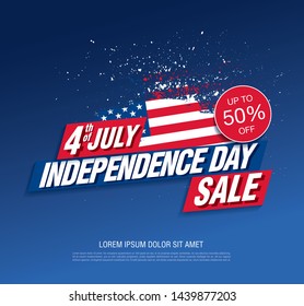 Fourth of July. Independence day sale banner layout design