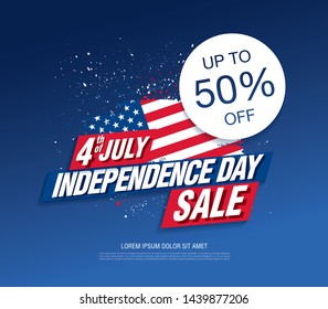 Fourth of July. Independence day sale banner layout design