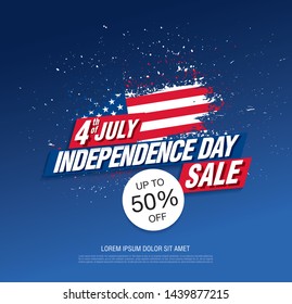 Fourth of July. Independence day sale banner layout design