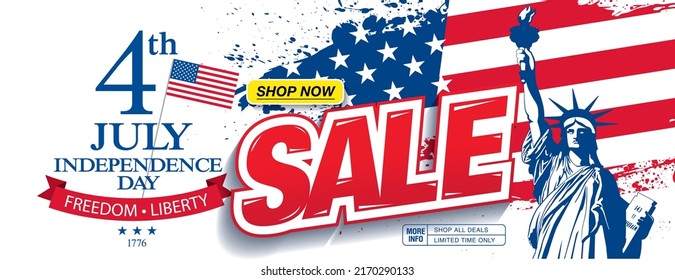 Fourth of July. Independence day sale banner layout design