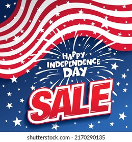 Fourth of July. Independence day sale banner layout design