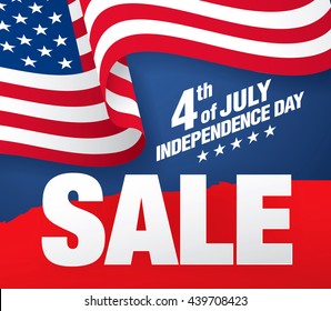 Fourth of July. Independence day sale banner template design