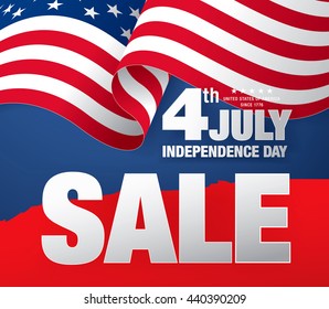 Fourth of July. Independence day sale banner template design