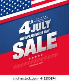 Fourth of July. Independence day sale banner template design