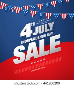 Fourth of July. Independence day sale banner template design