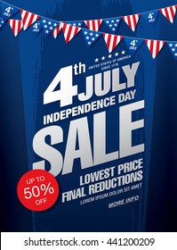 Fourth of July. Independence day sale banner template design