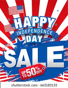 Fourth of July. Independence day sale banner template design