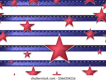 Fourth of July independence day seamless background, Perfect for invitations or announcements. Vector illustration. Eps 10