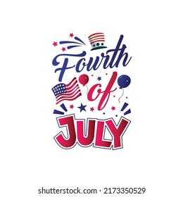 Fourth of july independence day typography t shirt design vector